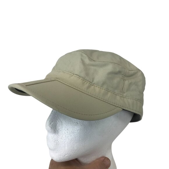 SUN DAY ~ SIZE LARGE ~ TAN PACKABLE NYLON HAT CAP ADJUSTABLE CINCH BACK - Picture 1 of 6